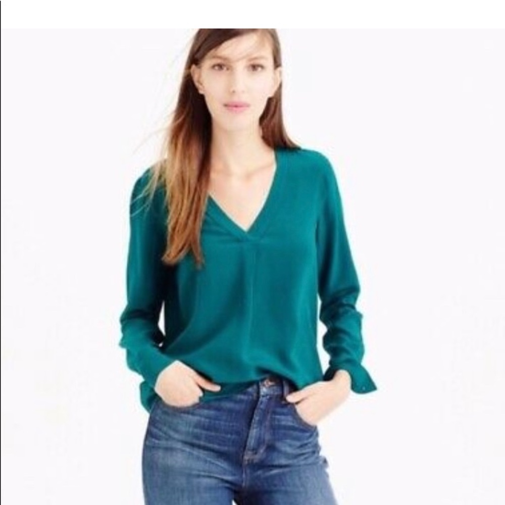 J. Crew emerald green blouse